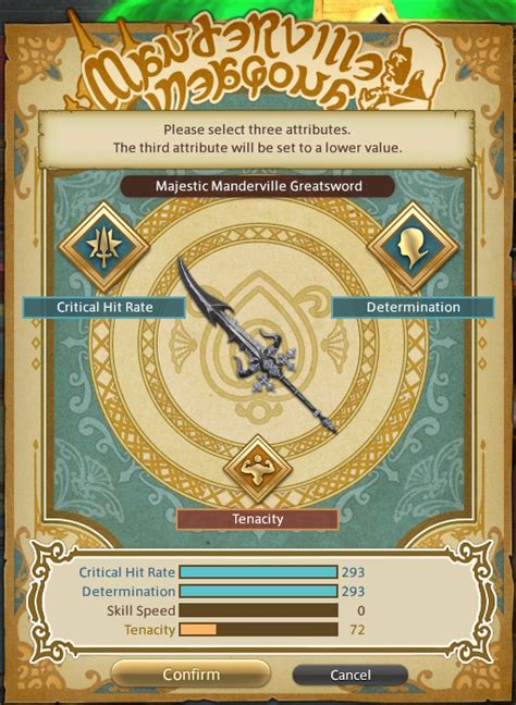 majestic manderville weapons|summoner manderville weapon attributes.